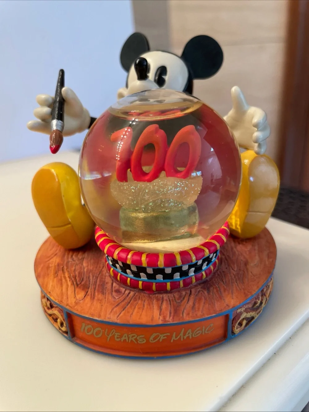 Walt Disney World “100 Years of Magic” Mickey Mouse Mini Snow Globe - 3” High